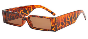 Samjune Trend Funny Sunglasses Narrow Frame Wide Leg Eyeglasses Cyberpunk Small Frame Square Sun Glasses Vintage Eyewear
