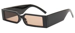 Samjune Trend Funny Sunglasses Narrow Frame Wide Leg Eyeglasses Cyberpunk Small Frame Square Sun Glasses Vintage Eyewear