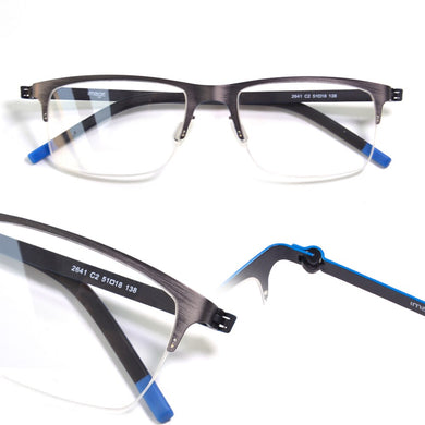 Screwless Germany Berlin Design Metal Eyewear Optical Frame Ultra Light Flexible Half Rim Men Prescription Myopia Spectacles