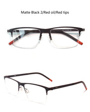 Load image into Gallery viewer, Screwless Germany Berlin Design Metal Eyewear Optical Frame Ultra Light Flexible Half Rim Men Prescription Myopia Spectacles