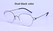 Load image into Gallery viewer, Screwless Rim Oval Hand-made Titanium Glasses Frames Men Brand Myopia Eyeglasses Clear Lens Spectacles monturas de lentes mujer
