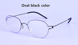 Screwless Rim Oval Hand-made Titanium Glasses Frames Men Brand Myopia Eyeglasses Clear Lens Spectacles monturas de lentes mujer