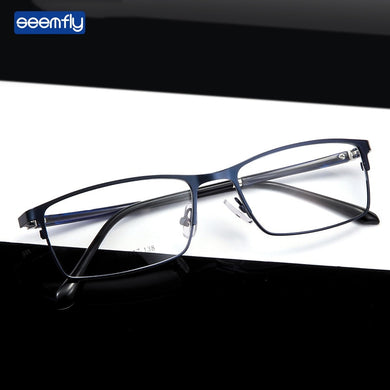 Seemfly Occhiali quadrati in metallo anti-blu Ray Montatura per occhiali classici per miopia ottica full frame unisex per uomo e donna 