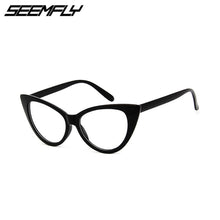 Load image into Gallery viewer, Seemfly Women Sexy Cat Eye Glasses Clear Lens Eyeglasses Vintage Female Goggle Plain Mirror Spectacle Eyewear 2023