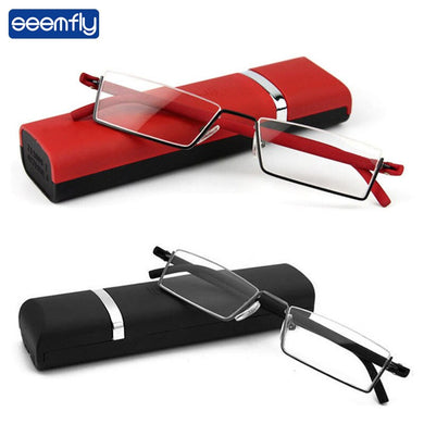 Seemfly Half Frame TR90 Metal Reading Glasses Women&Men Resin HD Foldable Presbyopic Glasses With+1.0+1.5+2.0+2.5+3.0+3.5+4.0