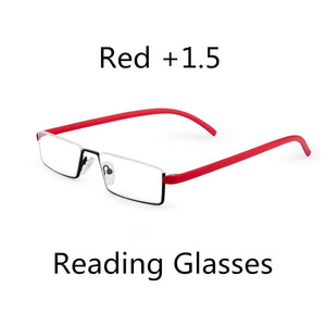 Seemfly Half Frame TR90 Metal Reading Glasses Women&Men Resin HD Foldable Presbyopic Glasses With+1.0+1.5+2.0+2.5+3.0+3.5+4.0