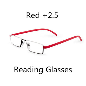 Seemfly Half Frame TR90 Metal Reading Glasses Women&Men Resin HD Foldable Presbyopic Glasses With+1.0+1.5+2.0+2.5+3.0+3.5+4.0