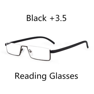 Seemfly Half Frame TR90 Metal Reading Glasses Women&Men Resin HD Foldable Presbyopic Glasses With+1.0+1.5+2.0+2.5+3.0+3.5+4.0