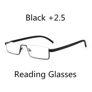 Seemfly Half Frame TR90 Metal Reading Glasses Women&Men Resin HD Foldable Presbyopic Glasses With+1.0+1.5+2.0+2.5+3.0+3.5+4.0