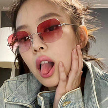 Carica l&#39;immagine nel visualizzatore di Gallery, Seemfly Square Transparent Glasses Jennie Same Paragraph Frameless Women Men Optical Frames Unisex Glasses Retro Metal Eyewear