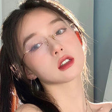 Carica l&#39;immagine nel visualizzatore di Gallery, Seemfly Square Transparent Glasses Jennie Same Paragraph Frameless Women Men Optical Frames Unisex Glasses Retro Metal Eyewear