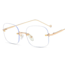 Carica l&#39;immagine nel visualizzatore di Gallery, Seemfly Square Transparent Glasses Jennie Same Paragraph Frameless Women Men Optical Frames Unisex Glasses Retro Metal Eyewear