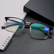 Load image into Gallery viewer, Seemfly TR90 Reading Glasses Mem Women Business Metal Half Frame Presbyopia Eyeglasses Anti Blue Light Computer Goggle Eyewear