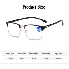 Load image into Gallery viewer, Seemfly TR90 Reading Glasses Mem Women Business Metal Half Frame Presbyopia Eyeglasses Anti Blue Light Computer Goggle Eyewear