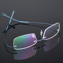 Load image into Gallery viewer, Seemfly Titanium Metal Glasses Frame Men Women Rimless Eyeglasses Spectacle Female Male Goggle Flexible Eyewear Unisex