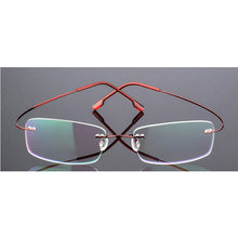 Load image into Gallery viewer, Seemfly Titanium Metal Glasses Frame Men Women Rimless Eyeglasses Spectacle Female Male Goggle Flexible Eyewear Unisex