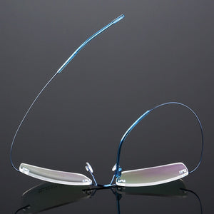 Seemfly Titanium Metal Glasses Frame Men Women Rimless Eyeglasses Spectacle Female Male Goggle Flexible Eyewear Unisex