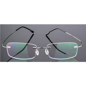 Seemfly Titanium Metal Glasses Frame Men Women Rimless Eyeglasses Spectacle Female Male Goggle Flexible Eyewear Unisex