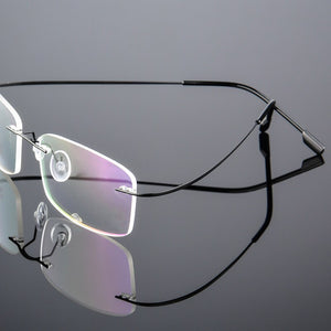 Seemfly Titanium Metal Glasses Frame Men Women Rimless Eyeglasses Spectacle Female Male Goggle Flexible Eyewear Unisex