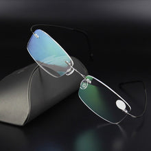 Load image into Gallery viewer, Seemfly Titanium Metal Glasses Frame Men Women Rimless Eyeglasses Spectacle Female Male Goggle Flexible Eyewear Unisex