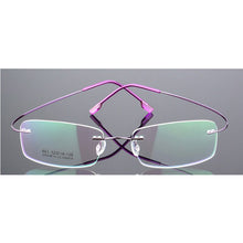 Load image into Gallery viewer, Seemfly Titanium Metal Glasses Frame Men Women Rimless Eyeglasses Spectacle Female Male Goggle Flexible Eyewear Unisex