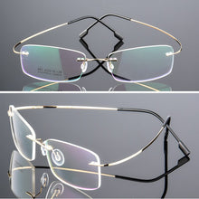 Carica l&#39;immagine nel visualizzatore di Gallery, Seemfly Titanium Rimless Men Women Glasses Lightweight Spectacle Frameless Clear Lens Eyeglasses Plain Mirror Female Goggle