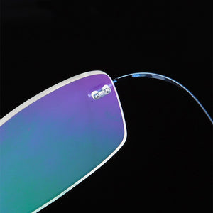 Seemfly Titanium Rimless Men Women Glasses Lightweight Spectacle Frameless Clear Lens Eyeglasses Plain Mirror Female Goggle