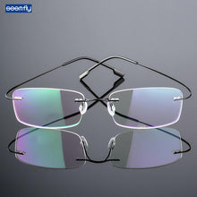 Load image into Gallery viewer, Seemfly Ultralight Frameless Glasses Titanium Alloy Bendable Glasses Frame  Super Stretch Metal Temple Eyeglasses