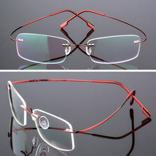 Load image into Gallery viewer, Seemfly Ultralight Frameless Glasses Titanium Alloy Bendable Glasses Frame  Super Stretch Metal Temple Eyeglasses