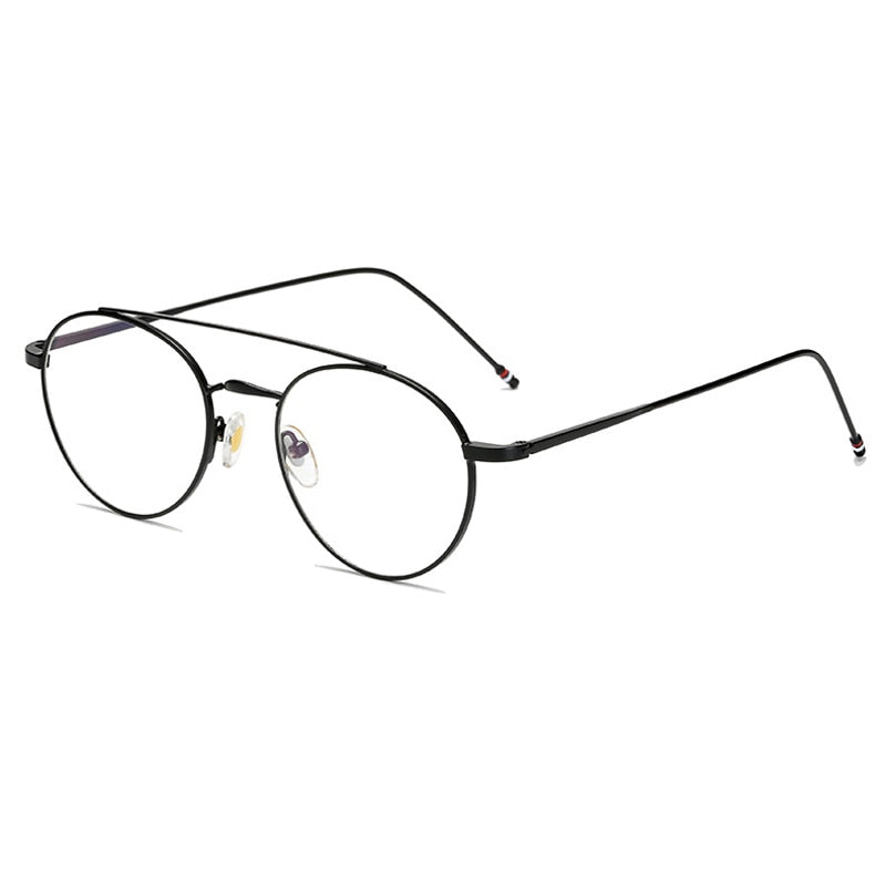 Seemfly Ultralight Round Frame Glasses Frame Women&Men Retro Metal Frame Optical Computer Eyeglasses