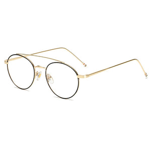 Seemfly Ultralight Round Frame Glasses Frame Women&Men Retro Metal Frame Optical Computer Eyeglasses