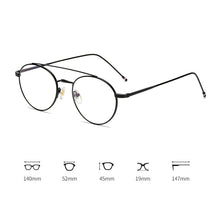 Carica l&#39;immagine nel visualizzatore di Gallery, Seemfly Ultralight Round Frame Glasses Frame Women&amp;Men Retro Metal Frame Optical Computer Eyeglasses