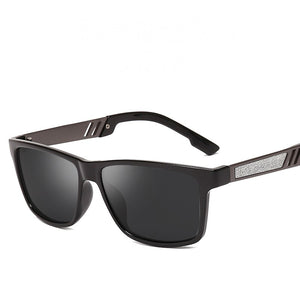 Seemfly Vintage Photochromic Men Polarized Sunglasses Flash Glasses Legs Metal Square Black Driving Sunshades Driver's Eyewear