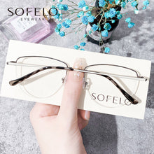 Load image into Gallery viewer, Semi Rimless Cat Eye Myopia Glasses Frame Women Optical Prescription Eyeglasses Frame Female Stainless Steel Spectacles Frame