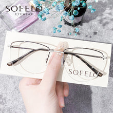 Load image into Gallery viewer, Semi Rimless Cat Eye Myopia Glasses Frame Women Optical Prescription Eyeglasses Frame Female Stainless Steel Spectacles Frame