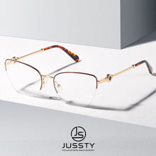 Load image into Gallery viewer, Semi Rimless Cat Eye Myopia Glasses Frame Women Optical Prescription Eyeglasses Frame Ladies Retro Luxury Brand Spectacles Frame