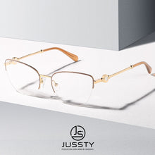 Load image into Gallery viewer, Semi Rimless Cat Eye Myopia Glasses Frame Women Optical Prescription Eyeglasses Frame Ladies Retro Luxury Brand Spectacles Frame