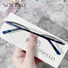 Carica l&#39;immagine nel visualizzatore di Gallery, Semi Rimless Myopia Optical Glasses Frame Women  Prescription Eyeglasses Frame Ladies Stainless Steel Spectacles Frame