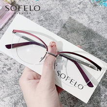 Carica l&#39;immagine nel visualizzatore di Gallery, Semi Rimless Myopia Optical Glasses Frame Women  Prescription Eyeglasses Frame Ladies Stainless Steel Spectacles Frame
