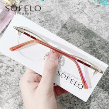 Carica l&#39;immagine nel visualizzatore di Gallery, Semi Rimless Myopia Optical Glasses Frame Women Prescription Eyeglasses Frame Ladies Red Stainless Steel Spectacles Frame 2022