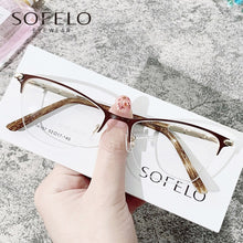 Carica l&#39;immagine nel visualizzatore di Gallery, Semi Rimless Myopia Optical Glasses Frame Women Prescription Eyeglasses Frame Ladies Red Stainless Steel Spectacles Frame 2022