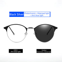 Load image into Gallery viewer, Semi Rimless Photochromic Glasses Men Anti Blue Light Blocking Glasses Color Changed Polarized Sunglasses Women Computer Glasses