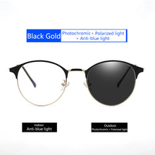 Load image into Gallery viewer, Semi Rimless Photochromic Glasses Men Anti Blue Light Blocking Glasses Color Changed Polarized Sunglasses Women Computer Glasses
