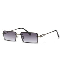 Load image into Gallery viewer, Sen Maries Black Tinted Sunglasses Rimless Men Retro Rectangular Sun Glasses For Women 2023 Pink Gold Metal