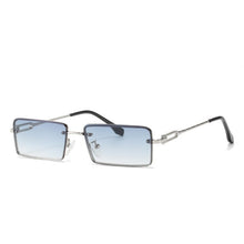 Load image into Gallery viewer, Sen Maries Black Tinted Sunglasses Rimless Men Retro Rectangular Sun Glasses For Women 2023 Pink Gold Metal
