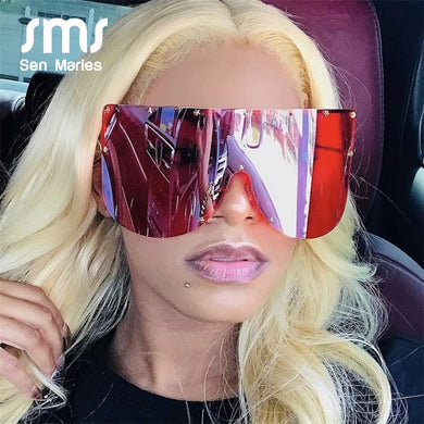 Sen Maries Occhiali da sole oversize da donna 2023 Marca Vintage Specchio in lega Grandi stelle Cornici per occhiali da vista maschili femminili UV400