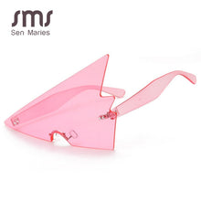 Load image into Gallery viewer, Sen Maries Oversized Triangle Sunglasses Women 2023 Vintage Rimless One Piece Rimless Eyewear Men Shades Unique Glasses UV400