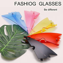 Load image into Gallery viewer, Sen Maries Oversized Triangle Sunglasses Women Vintage Rimless One Piece Rimless Eyewear Men Shades Unique Glasses UV400