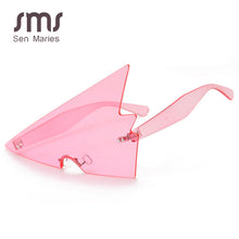 Load image into Gallery viewer, Sen Maries Oversized Triangle Sunglasses Women Vintage Rimless One Piece Rimless Eyewear Men Shades Unique Glasses UV400