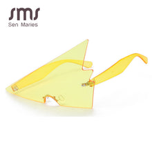Load image into Gallery viewer, Sen Maries Oversized Triangle Sunglasses Women Vintage Rimless One Piece Rimless Eyewear Men Shades Unique Glasses UV400